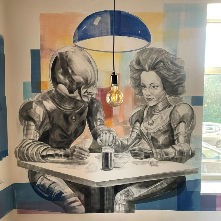 mural w restauracji didim w zarach